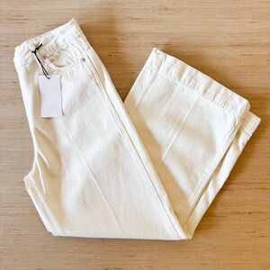 Zara Cream Wide-Leg Jeans